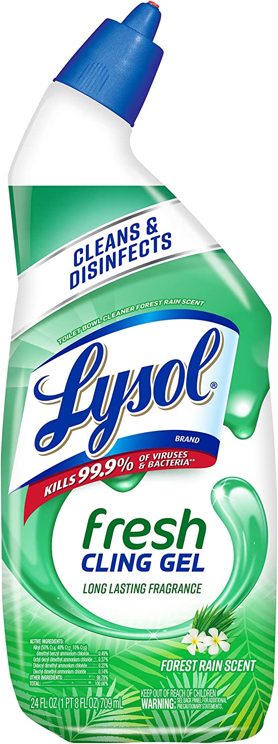 Lysol Toilet Bowl Cleaner - Cling Fresh Forest Rain Scent - 24oz/9pk