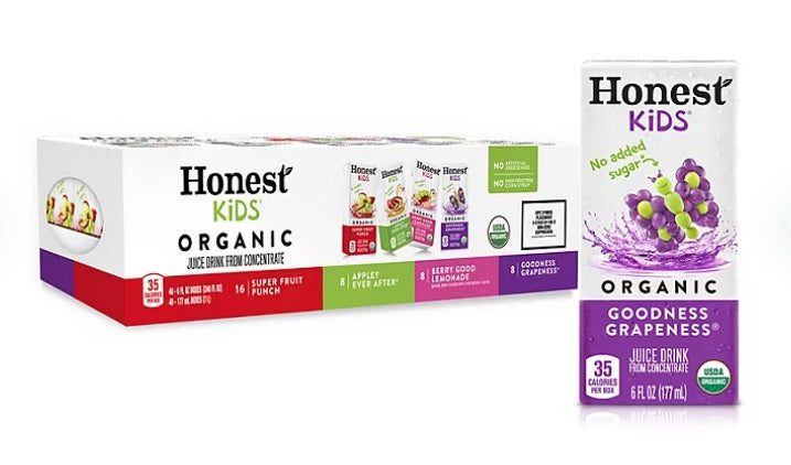 Honest Kids Organic Fruit Juice Drink Boxes - 6oz/40pk