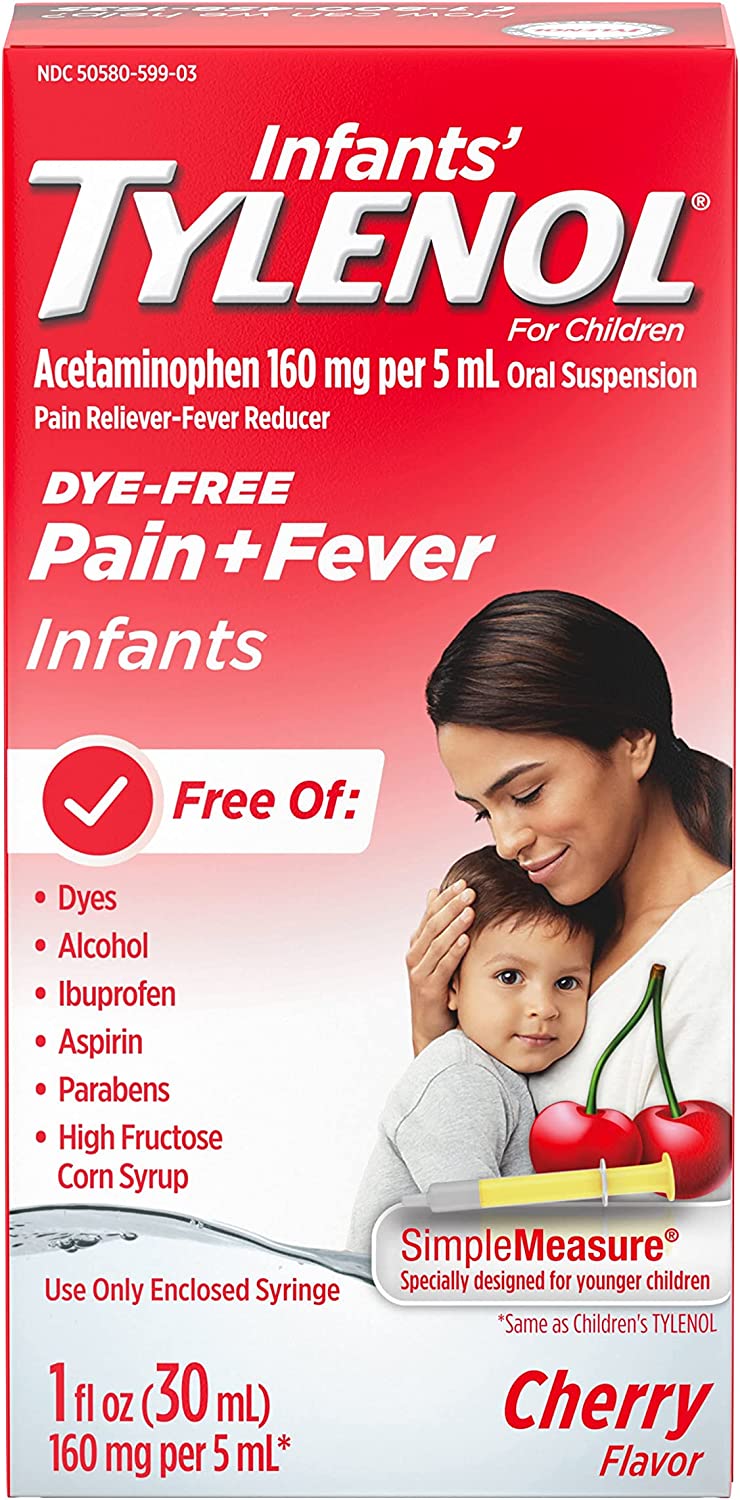 Infants' TYLENOL Pain Reliever & Fever Reducer SimpleMeasure Cherry Flavor Dye Free - 1oz/6pk