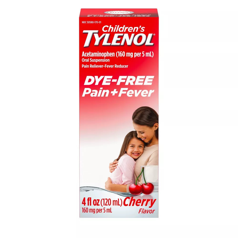 Children's TYLENOL Pain Reliever & Fever Reducer  Ages 2-11 Years Cherry Flavor Dye Free - 4oz/3pk