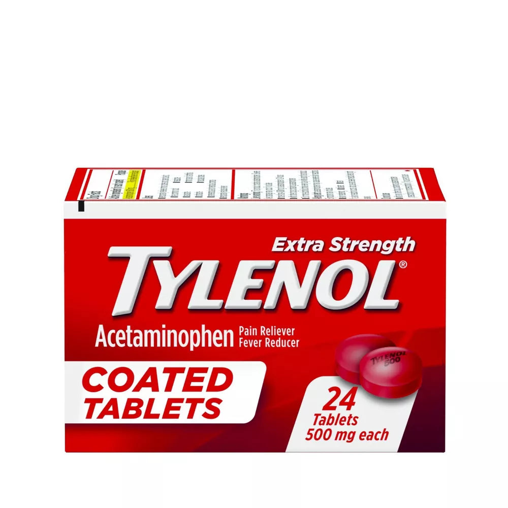 TYLENOL Extra Strength Pain Reliever & Fever Reducer Coated Tablets - 24ct/3pk