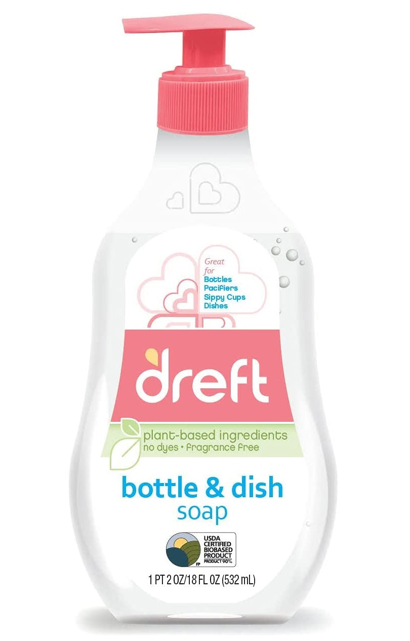 Dreft Bottle & Dish Soap Cleaner - 18oz/4pk