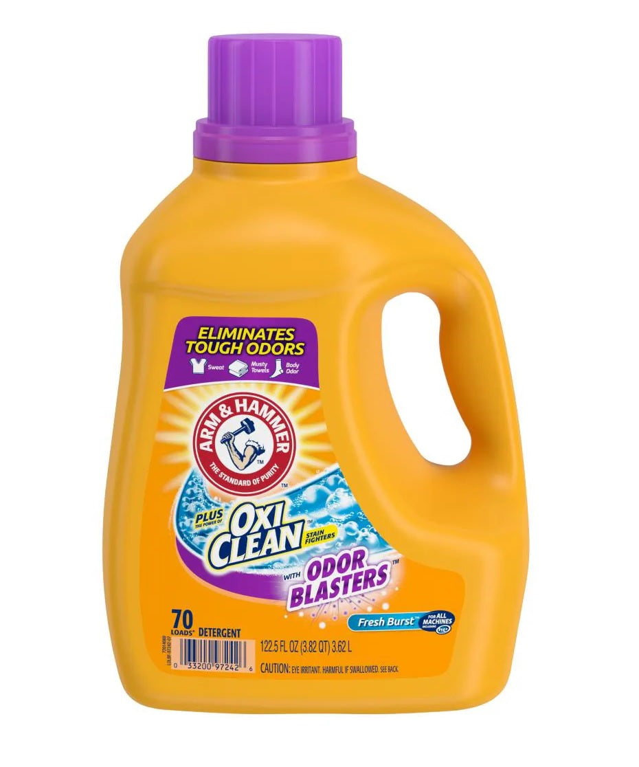 Arm & Hammer Liquid Laundry Detergent Plus OxiClean with Odor Blasters - 122.5oz/4pk