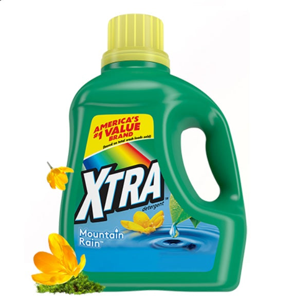 Xtra Liquid Laundry Detergent Plus Oxi Clean Mountain Rain - 97.7oz/4pk