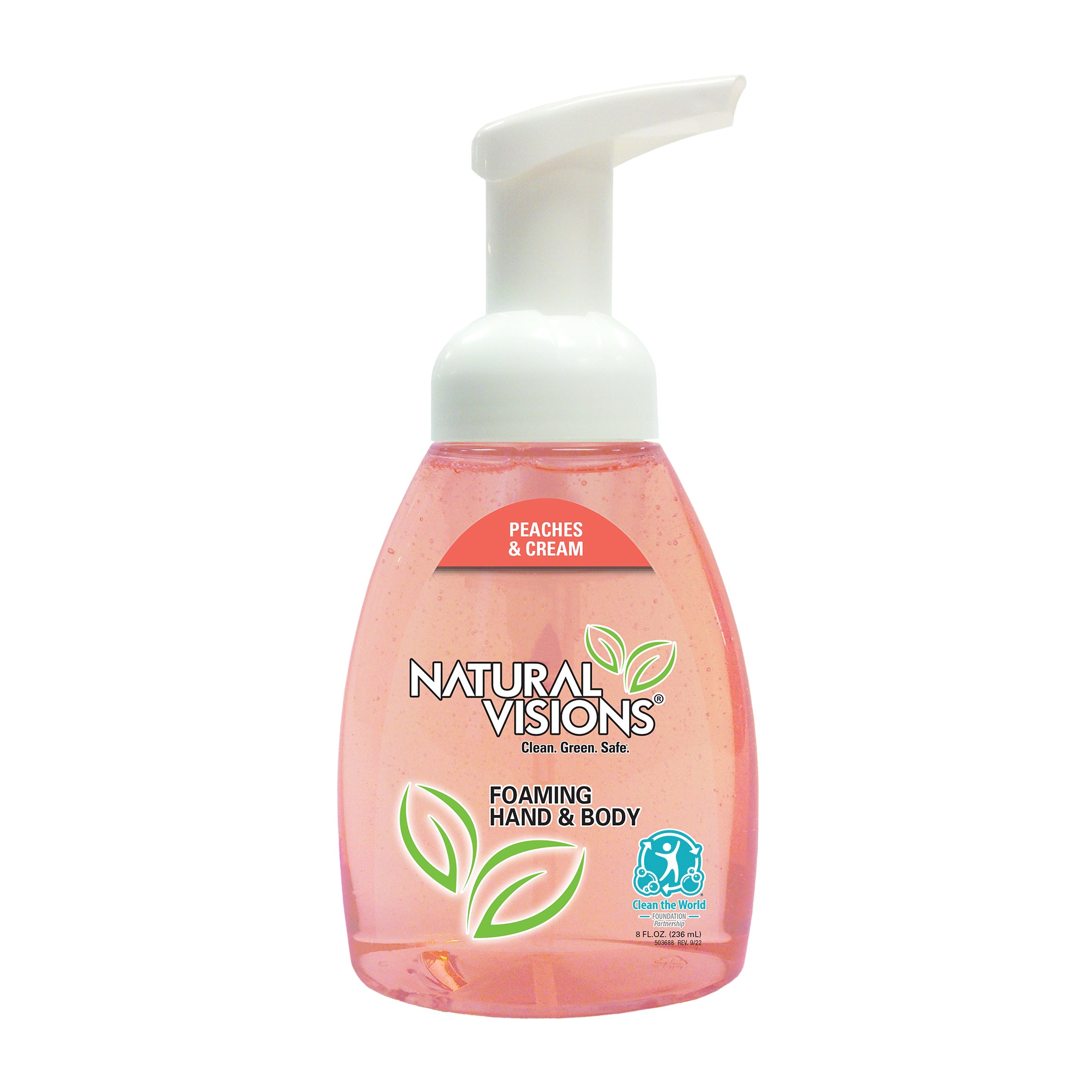 Natural Visions Peaches & Cream Foaming Hand & Body Soap - 8oz/6pk