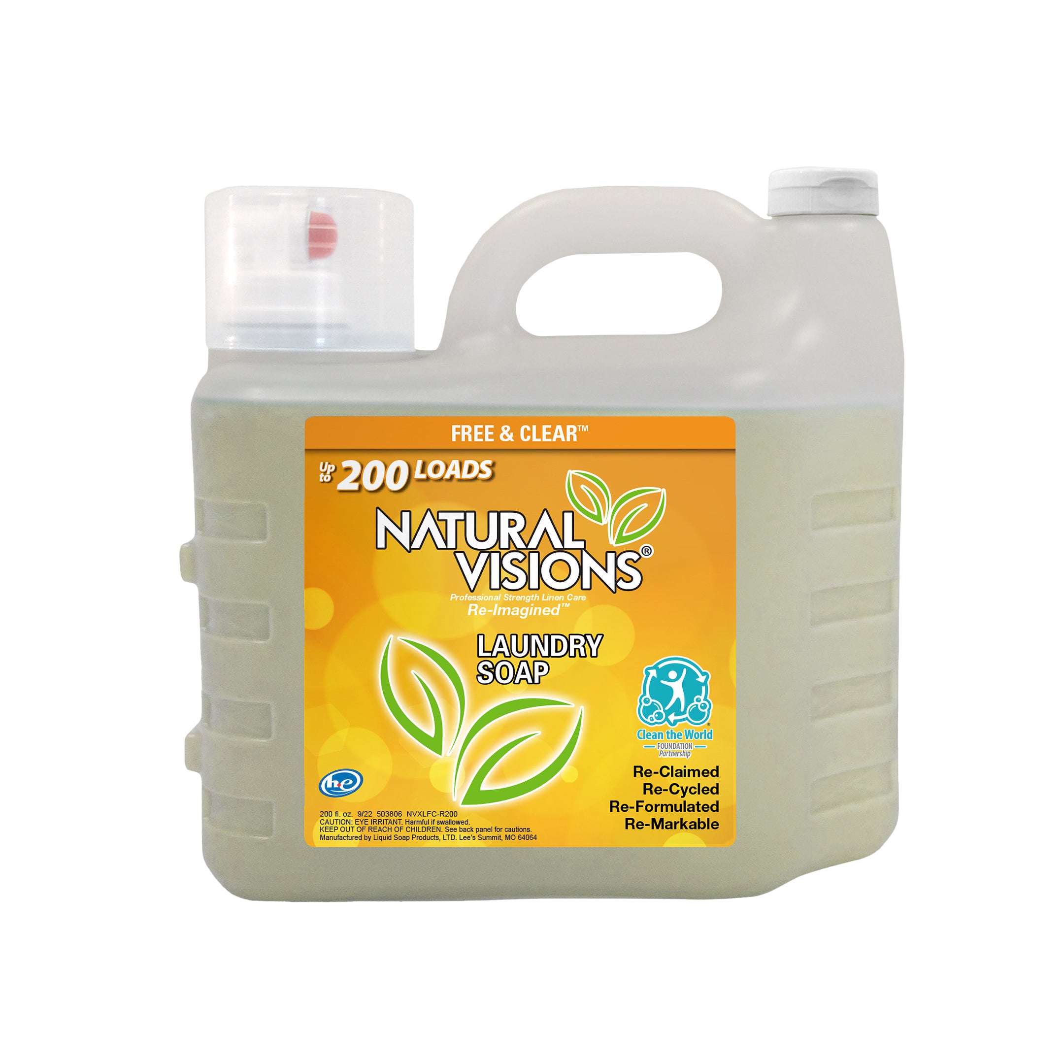 Natural Visions Free & Clear Laundry Soap - 200oz/2pk