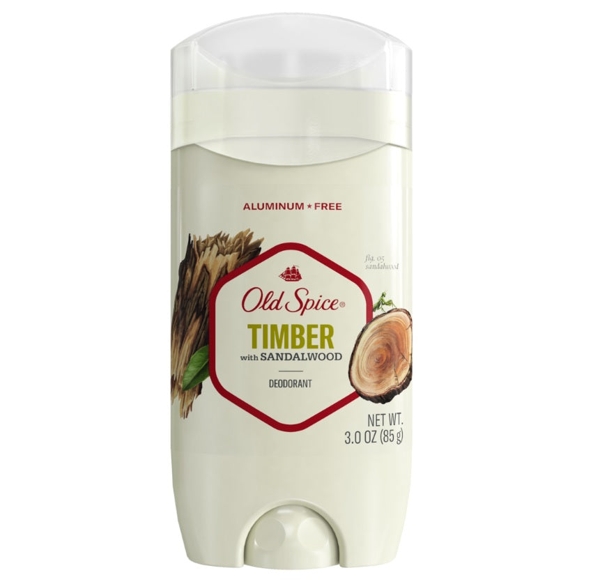 Old Spice Men's Deodorant Aluminum-Free Timber with Sandalwood - 3.0oz/12pk