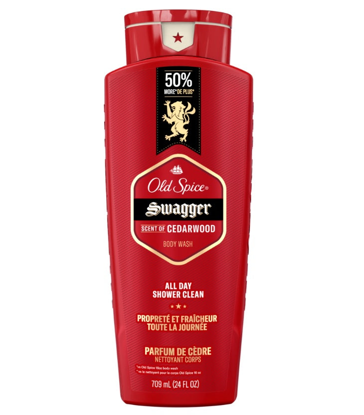 Old Spice Body Wash for Men Swagger Scent of Confidence - 24oz/4pk