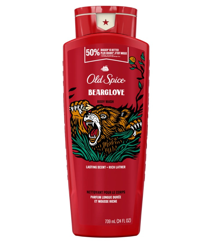 Old Spice Body Wash for Men Bearglove Long Lasting Lather - 24oz/4pk
