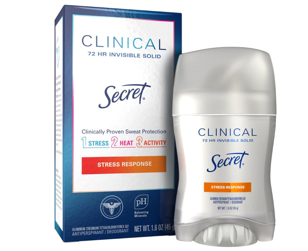 Secret Clinical Strength Invisible Solid Antiperspirant & Deodorant for Women Stress Response - 1.6oz/12pk
