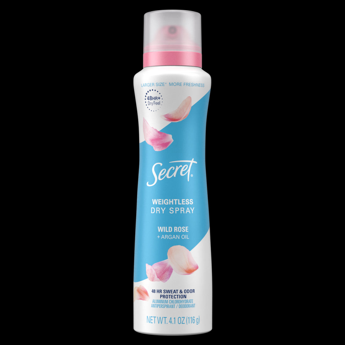 Secret Dry Spray Antiperspirant Deodorant Wild Rose and Argan Oil 4.1oz/12pk