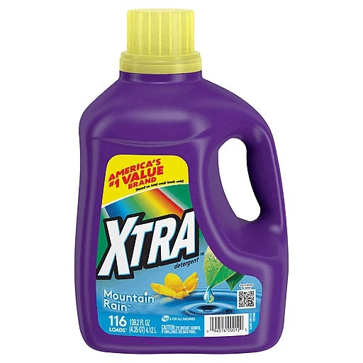 Xtra Liquid Laundry Detergent Mountain Rain - 139.2oz/4pk
