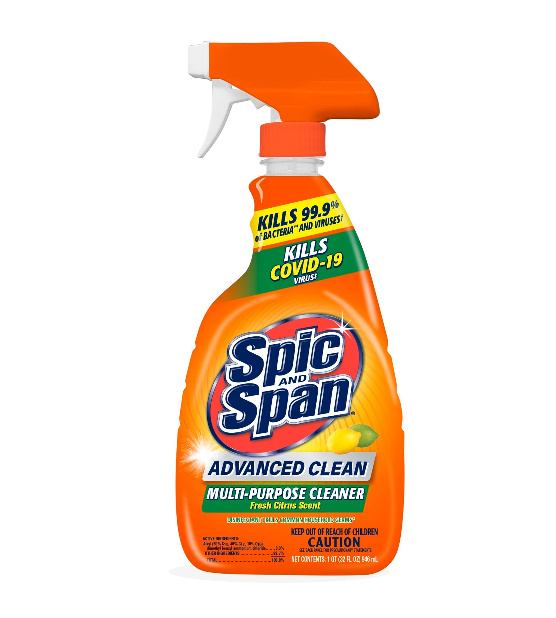 Spic and Span Advanced Clean Multi-Purpose Cleaner Fresh Citrus Scent - 32oz/9pk