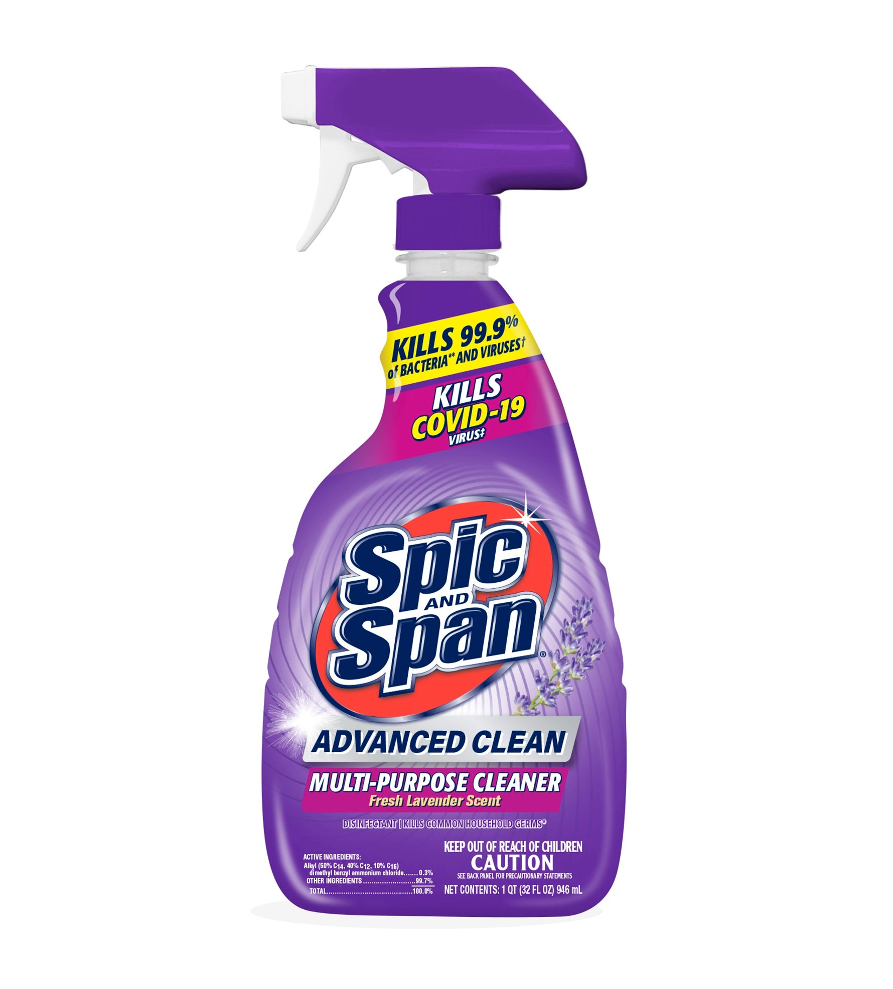 Spic and Span Advanced Clean Multi-Purpose Cleaner Fresh Lavender Scent - 32oz/9pk