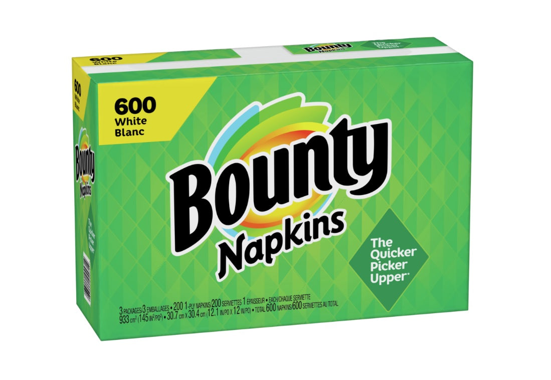 Bounty White Paper Napkins - 600ct/1pk