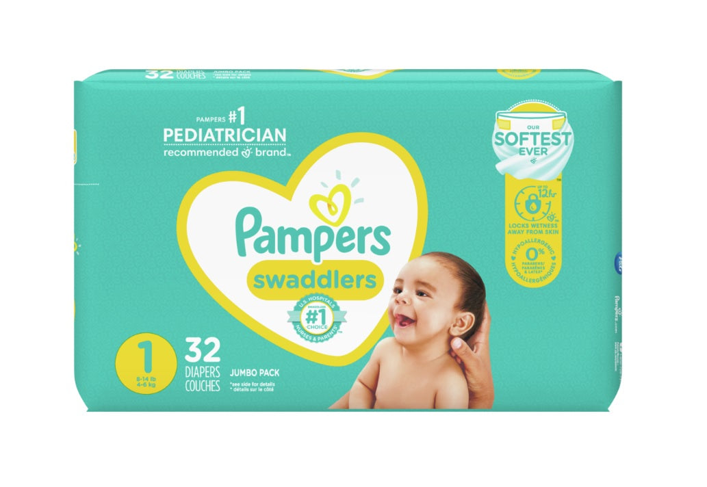Pampers Swaddlers Newborn Diapers Size 1 - 32ct/4pk