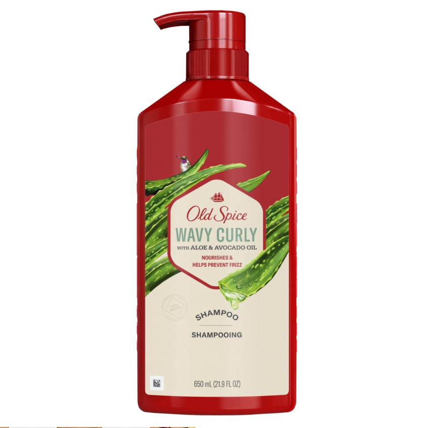 Old Spice Wavy Curly Shampoo with Aloe & Avocado Oil - 21.9oz/4pk