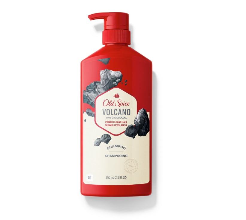Old Spice Volcano with Charcoal Shampoo for Men - 22oz/4pk