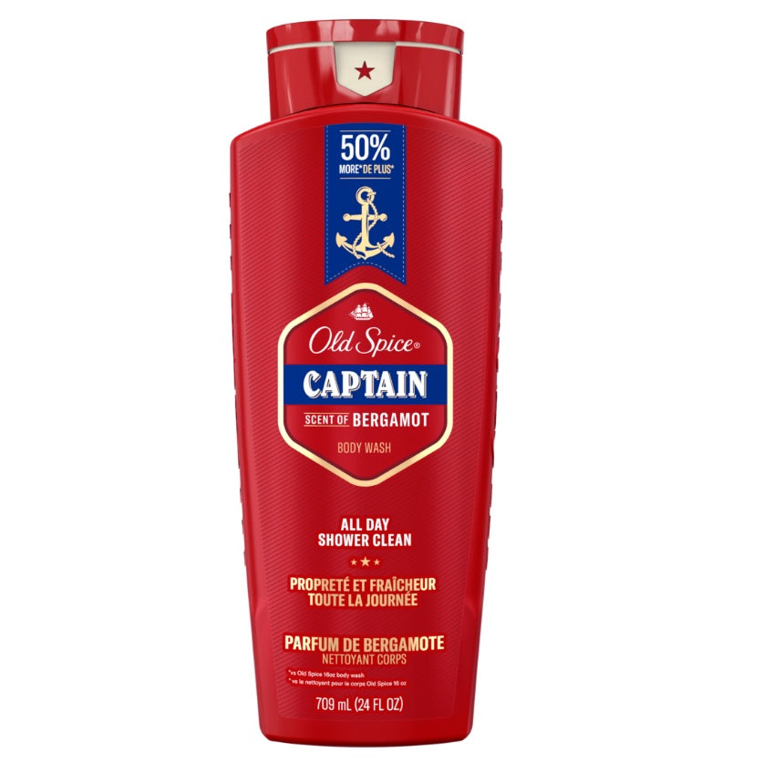 Old Spice Red Collection Body Wash for Men Captain Scent - 24oz/4pk
