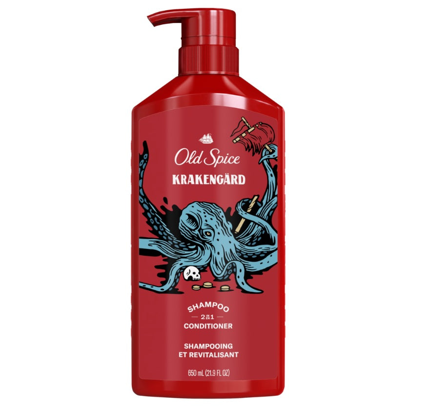 Old Spice Krakengard 2in1 Shampoo and Conditioner for Men - 22oz4pk