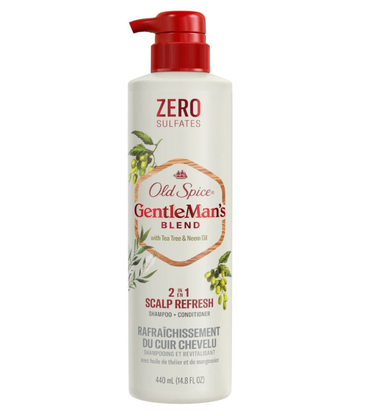 Old Spice Gentlemanâ€™s Blend Tea Tree & Neem Oil 2in1 Scalp Refresh Shampoo & Conditioner - 14.8oz/4pk