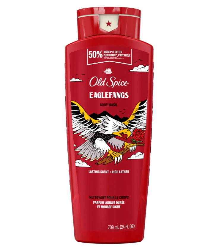 Old Spice Body Wash for Men Eaglefangs Long Lasting Lather - 24oz/4pk