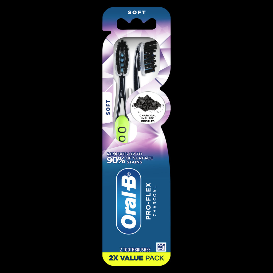 Oral-B Pro-Flex Charcoal Manual Toothbrush Soft - 2ct/72pk