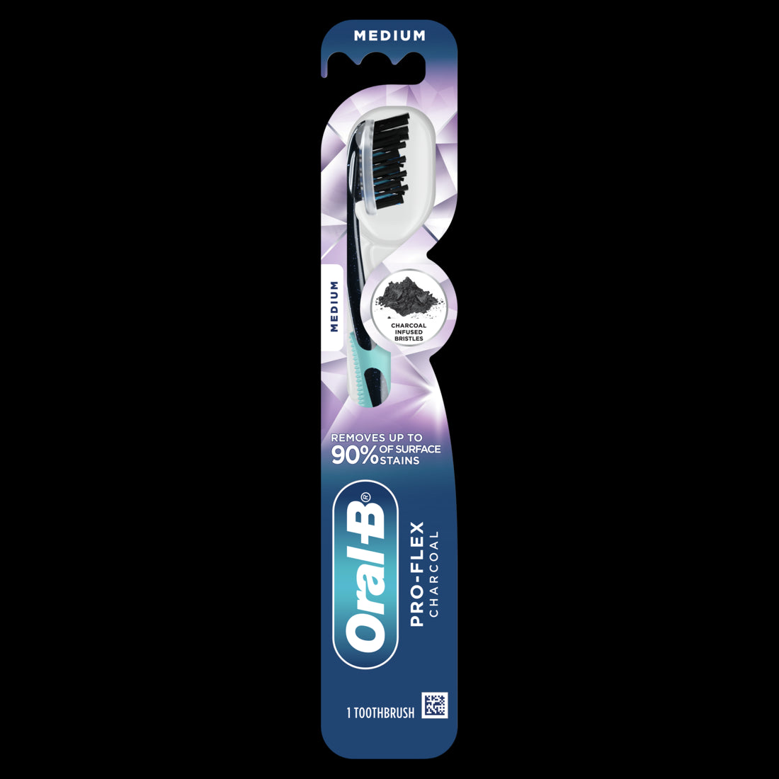 Oral-B Pro-Flex Charcoal Manual Toothbrush Medium -1ct/72pk