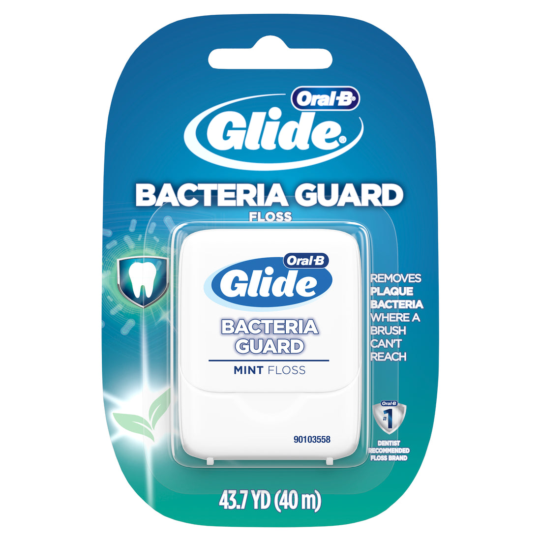 Oral-B Glide Bacteria Guard Dental Floss Mint 40m - 1ct/48pk