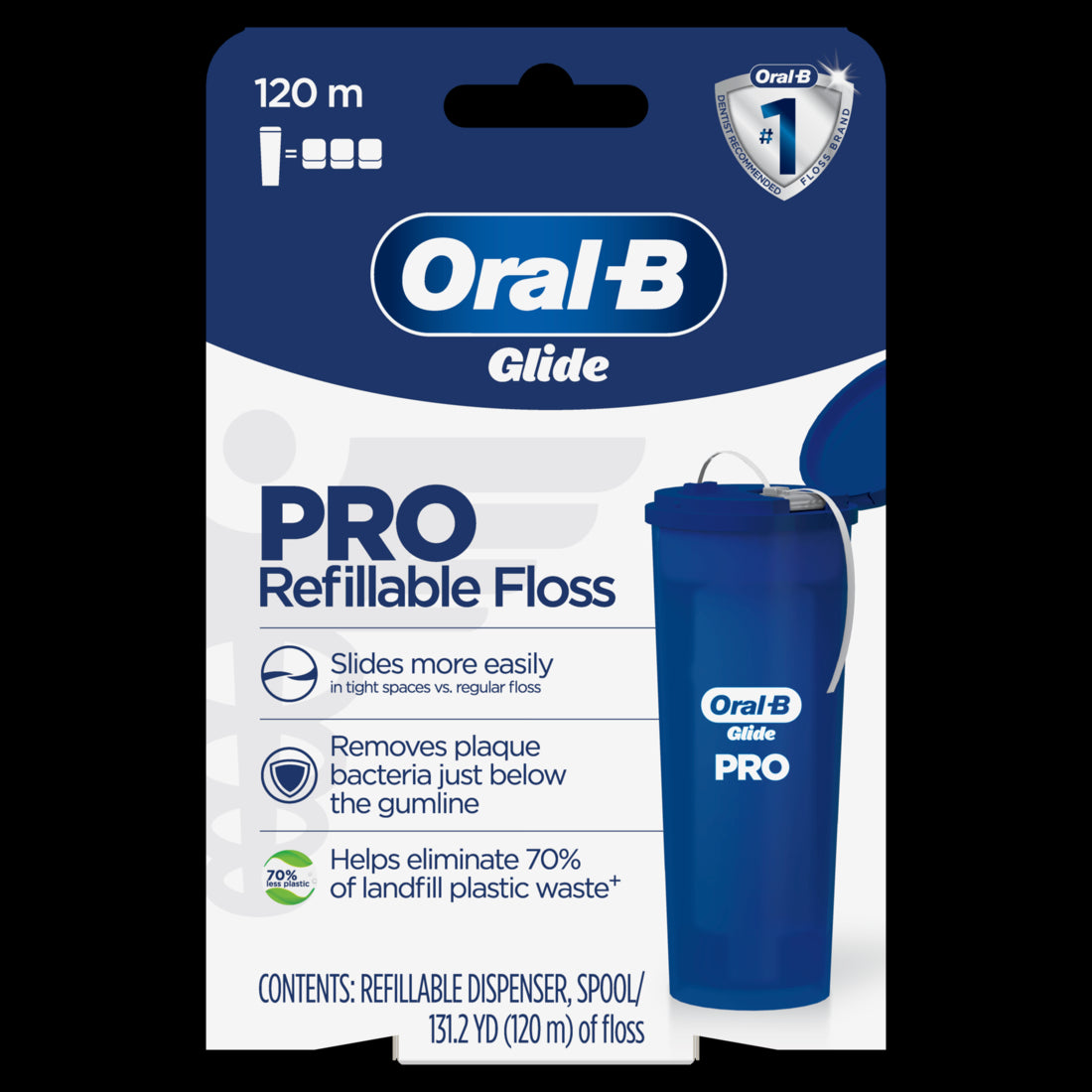 Oral-B Glide PRO Refillable Floss Starter Kit 120m - 1ct/48pk