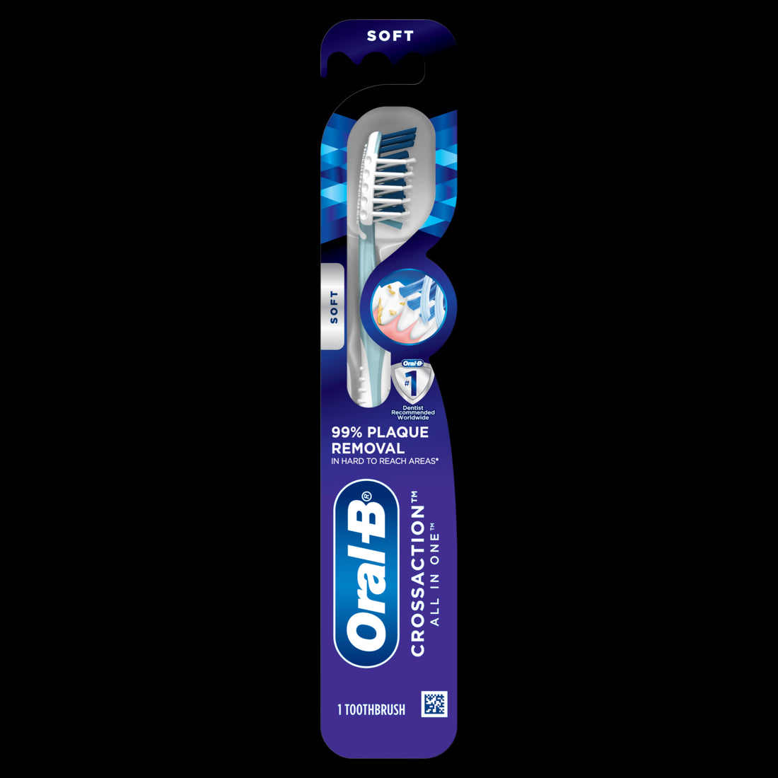 Oral-B CrossAction All In One Toothbrush Deep Plaque Removal  Soft - 1ct/72pk