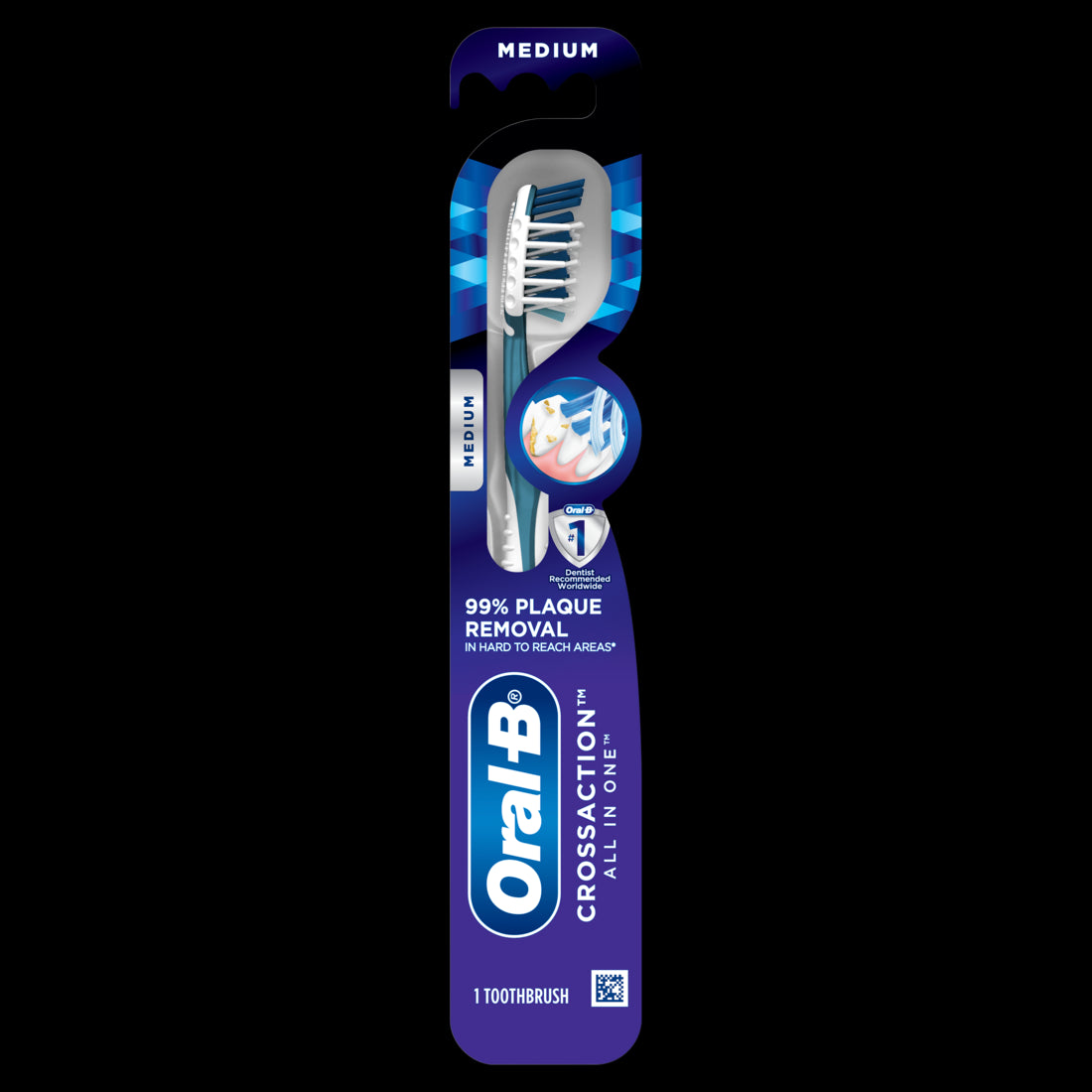 Oral-B CrossAction All In One Toothbrush Deep Plaque Removal Medium - 1ct/72pk