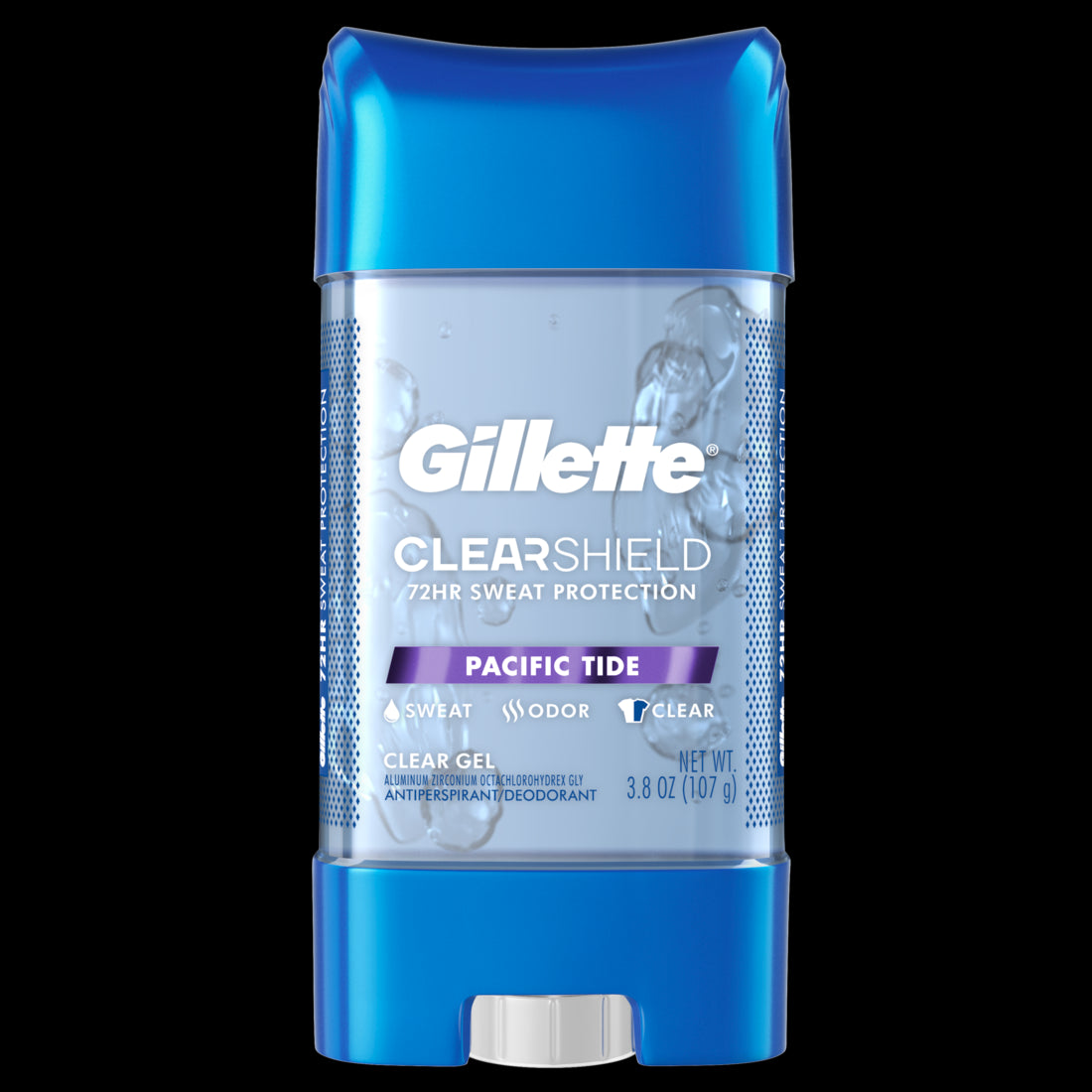 Gillette Antiperspirant and Deodorant for Men Clear Gel Pacific Tide Twin Pack- 3.8oz/6pk