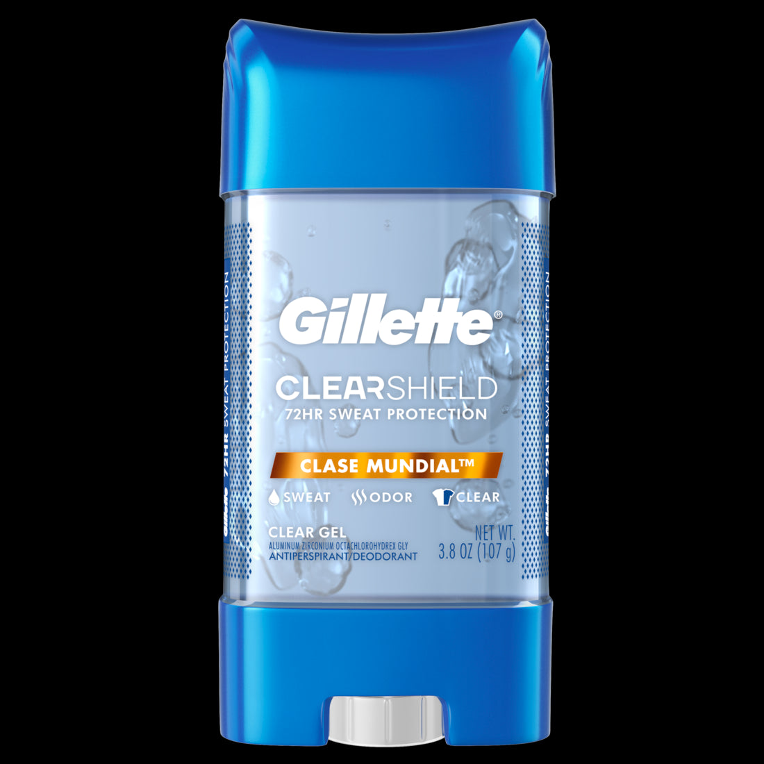 Gillette Antiperspirant and Deodorant for Men Clear Gel Clase Mundial - 3.8oz/12pk