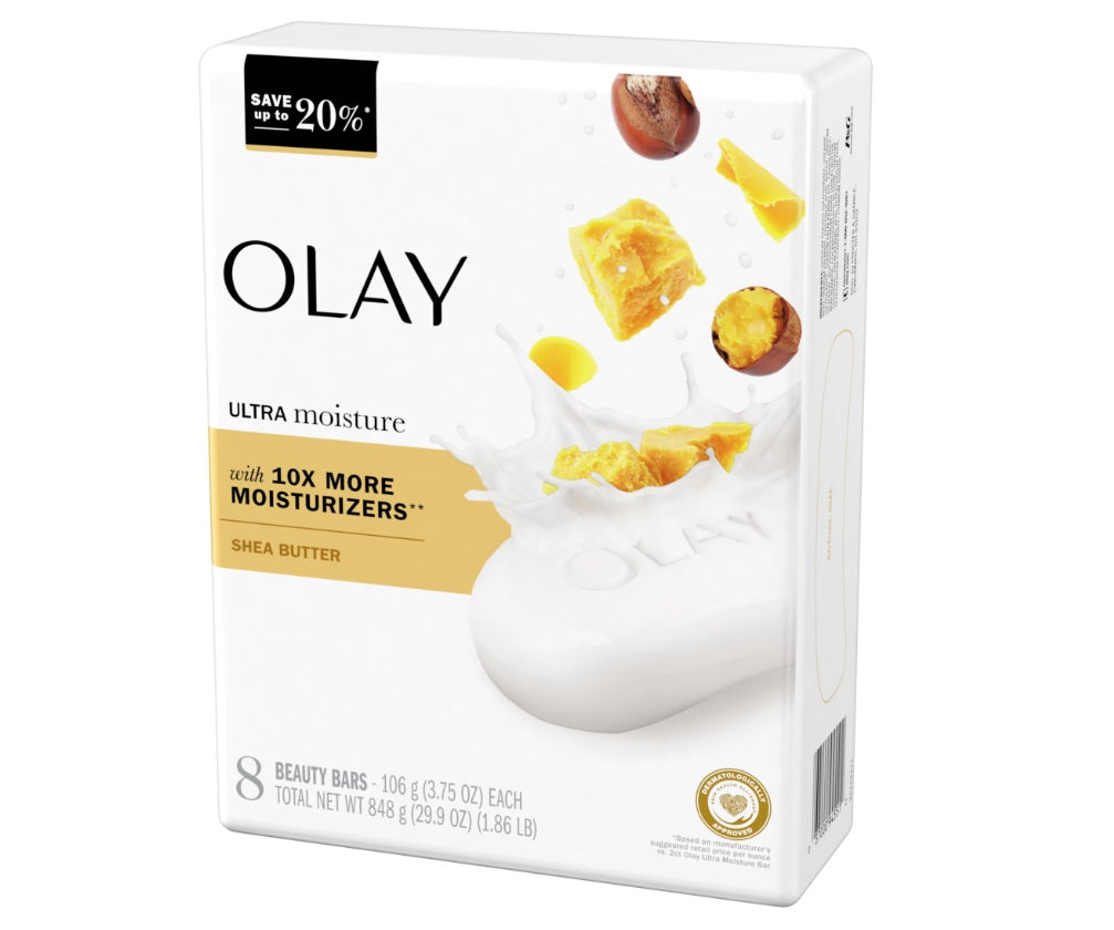 Olay Moisture Outlast Ultra Moisture Shea Butter Beauty Bar with Vitamin B3 Complex - 3.75oz/8ct/4pk