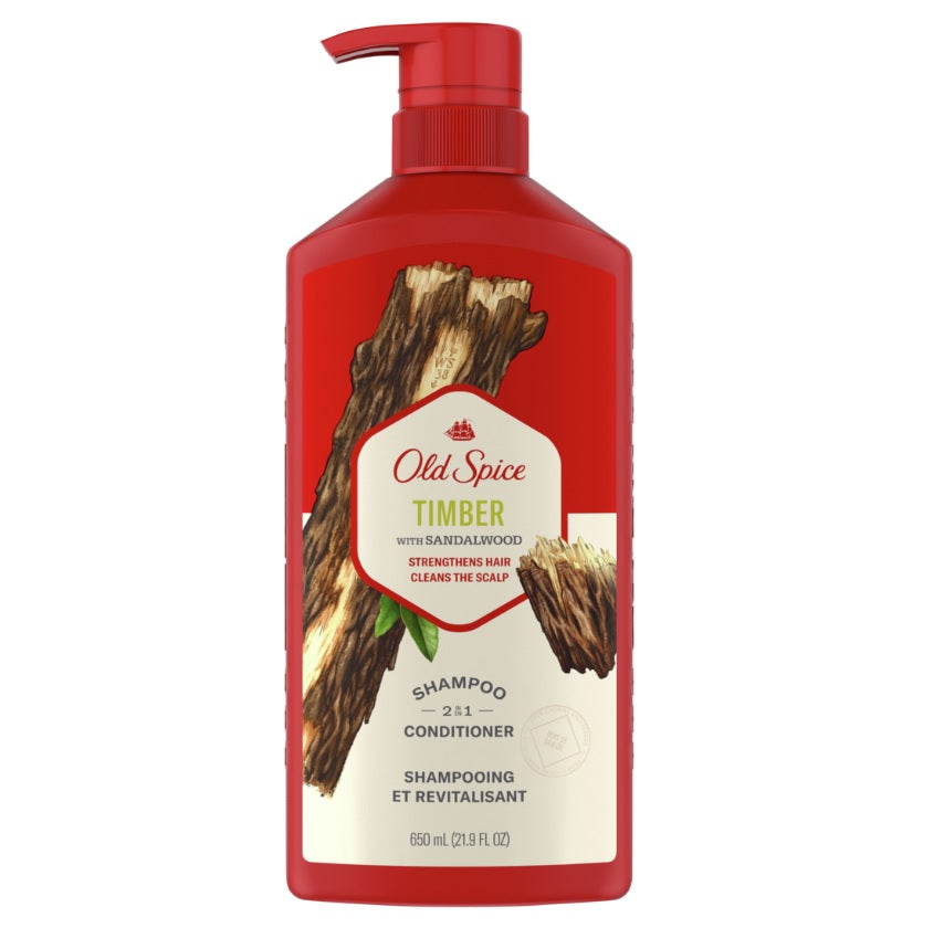 Old Spice Timber with Sandalwood 2in1 Shampoo & Conditioner for Men - 22oz/4pk