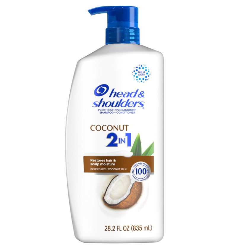 Head & Shoulders 2 in 1 Dandruff Shampoo & Conditioner Coconut for Daily Use - 28.2oz/4pk