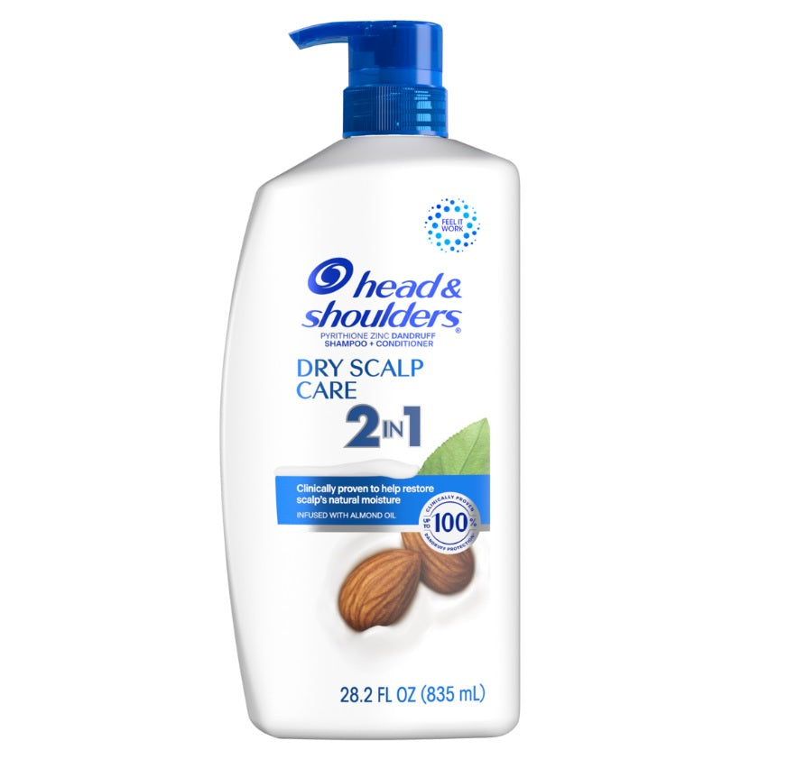 Head & Shoulders 2 in 1 Dandruff Shampoo & Conditioner Almond Oil for Daily Use - 28.2oz/4pk