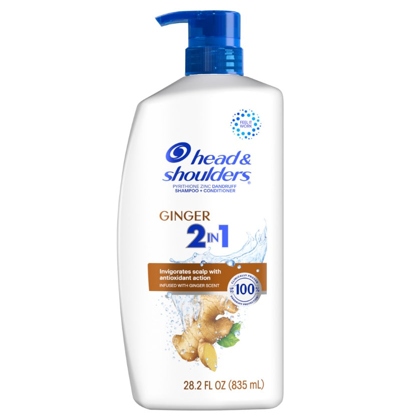 Head & Shoulders 2 in 1 Dandruff Shampoo & Conditioner Ginger for Daily Use - 28.2oz/4pk