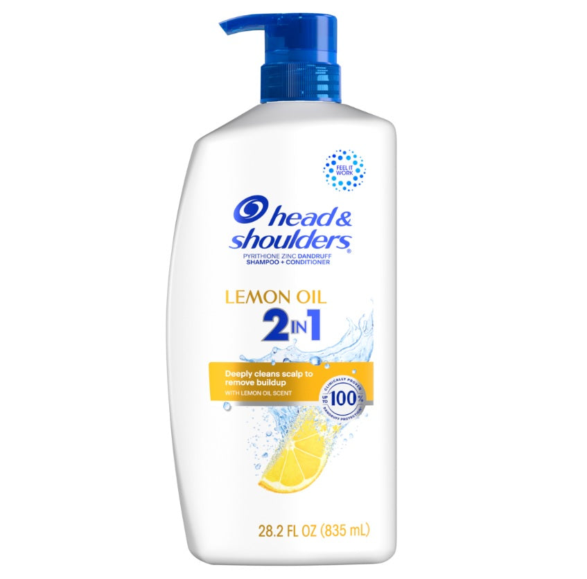 Head & Shoulders 2 in 1 Dandruff Shampoo & Conditioner Lemon Essential Oil for Daily Use - 28.2oz/4pk