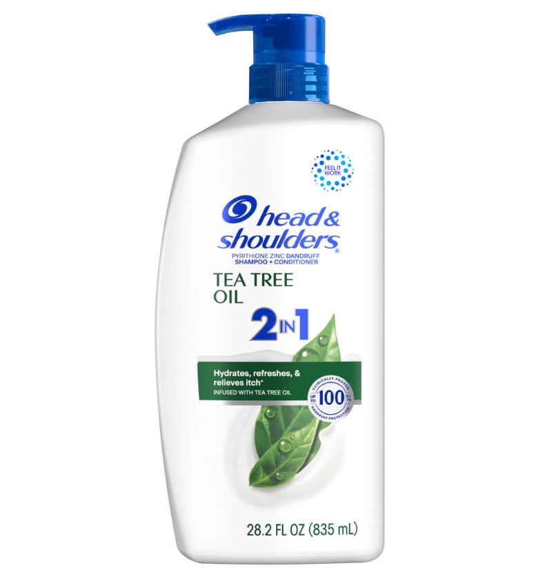 Head & Shoulders 2 in 1 Dandruff Shampoo & Conditioner Tea Tree Oil for Daily Use - 28.2oz/4pk