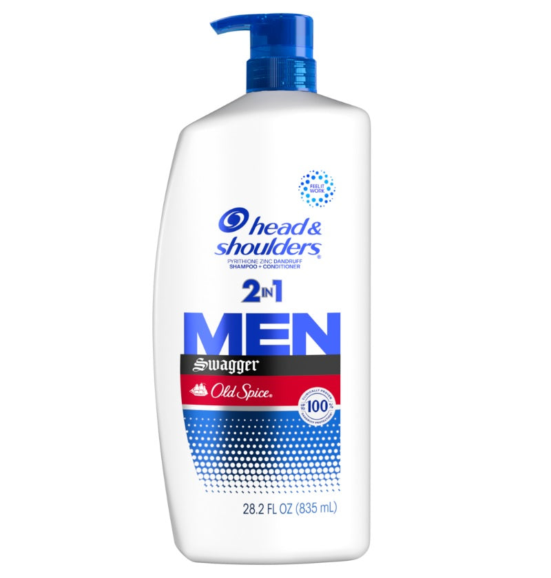 Head & Shoulders Mens 2 in 1 Dandruff Shampoo & Conditioner Old Spice Swagger for Daily Use - 28.2oz/4pk