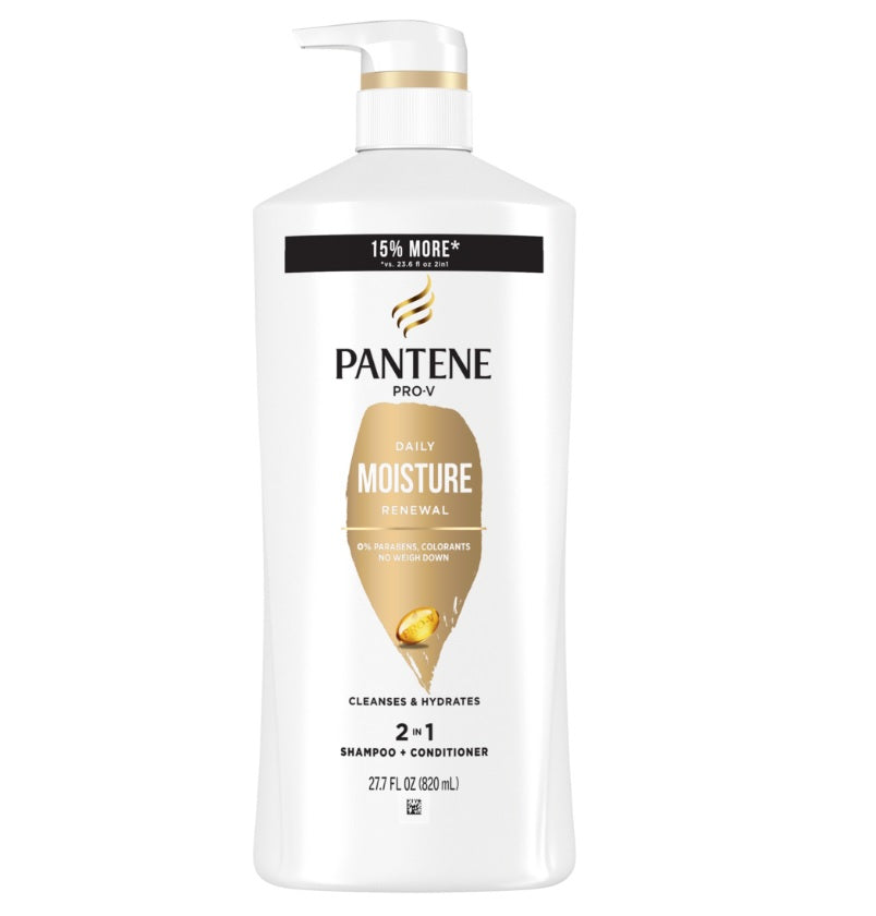PANTENE PRO-V Daily Moisture Renewal 2 in 1 Shampoo + Conditioner 820mL - 27.7oz/4pk