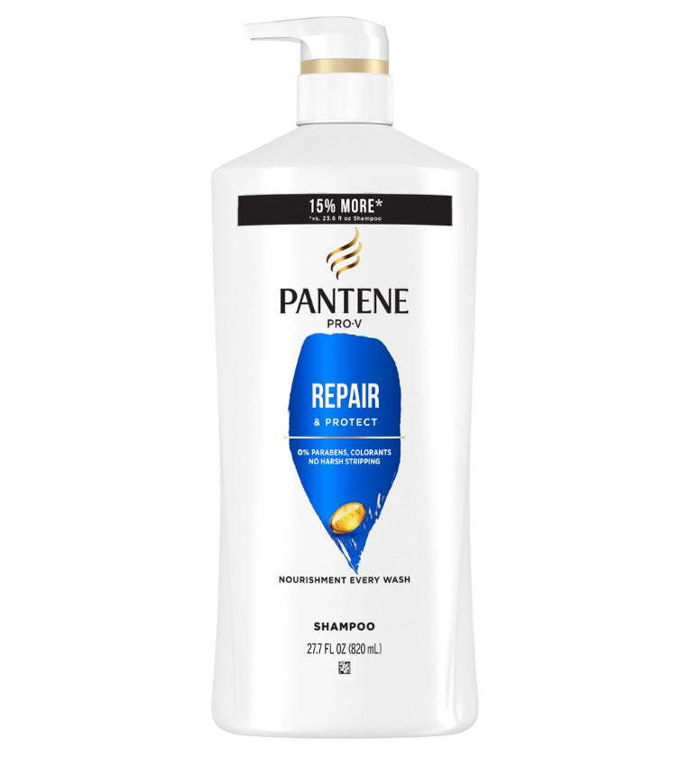 PANTENE Shampoo Repair and Protect for Damaged and Bleached Hair - 27.7oz/4pk