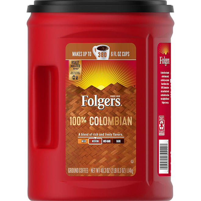 Folgers Medium Roast Ground Colombian Coffee - 40.3oz/1pk