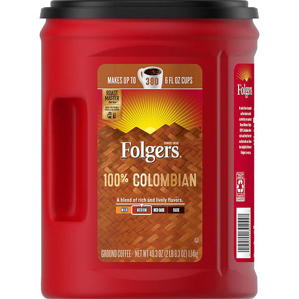 Folgers Medium Roast Ground Colombian Coffee - 40.3oz/1pk