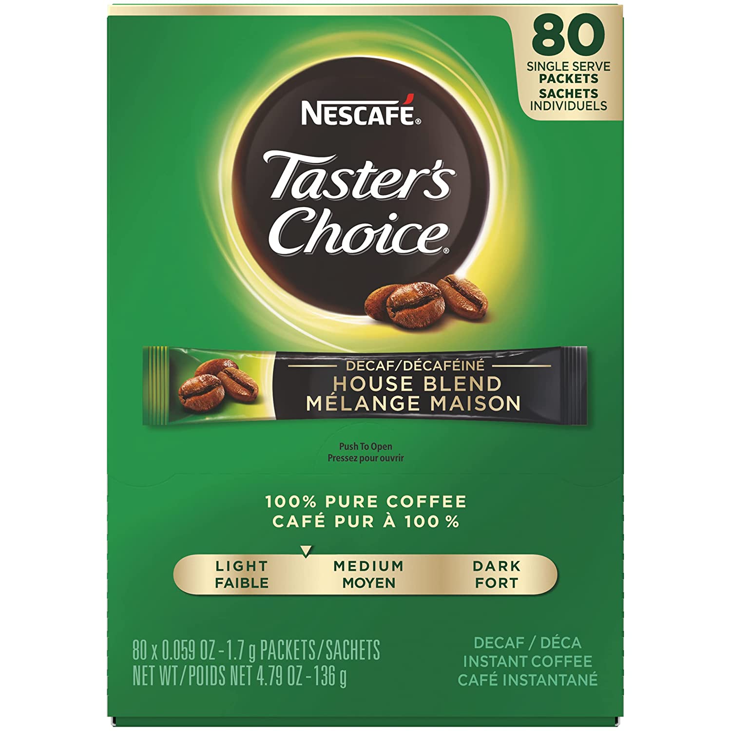 Nescafe Taster's Choice Decaffeinated Stick 1.7g each - 80ct/6pk