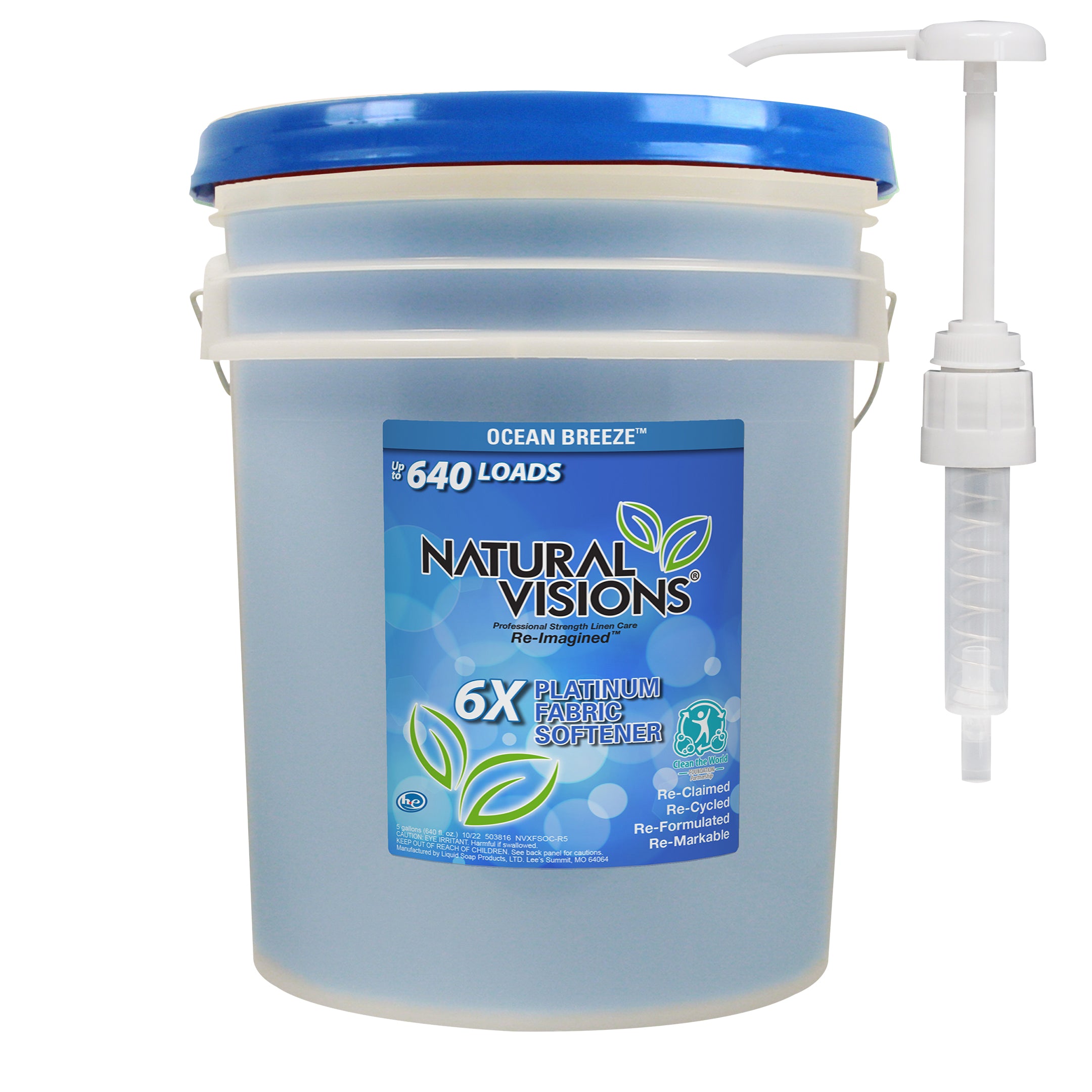 Natural Visions Ocean Breeze 6x Fabric Softener Bucket - 640oz/1pk