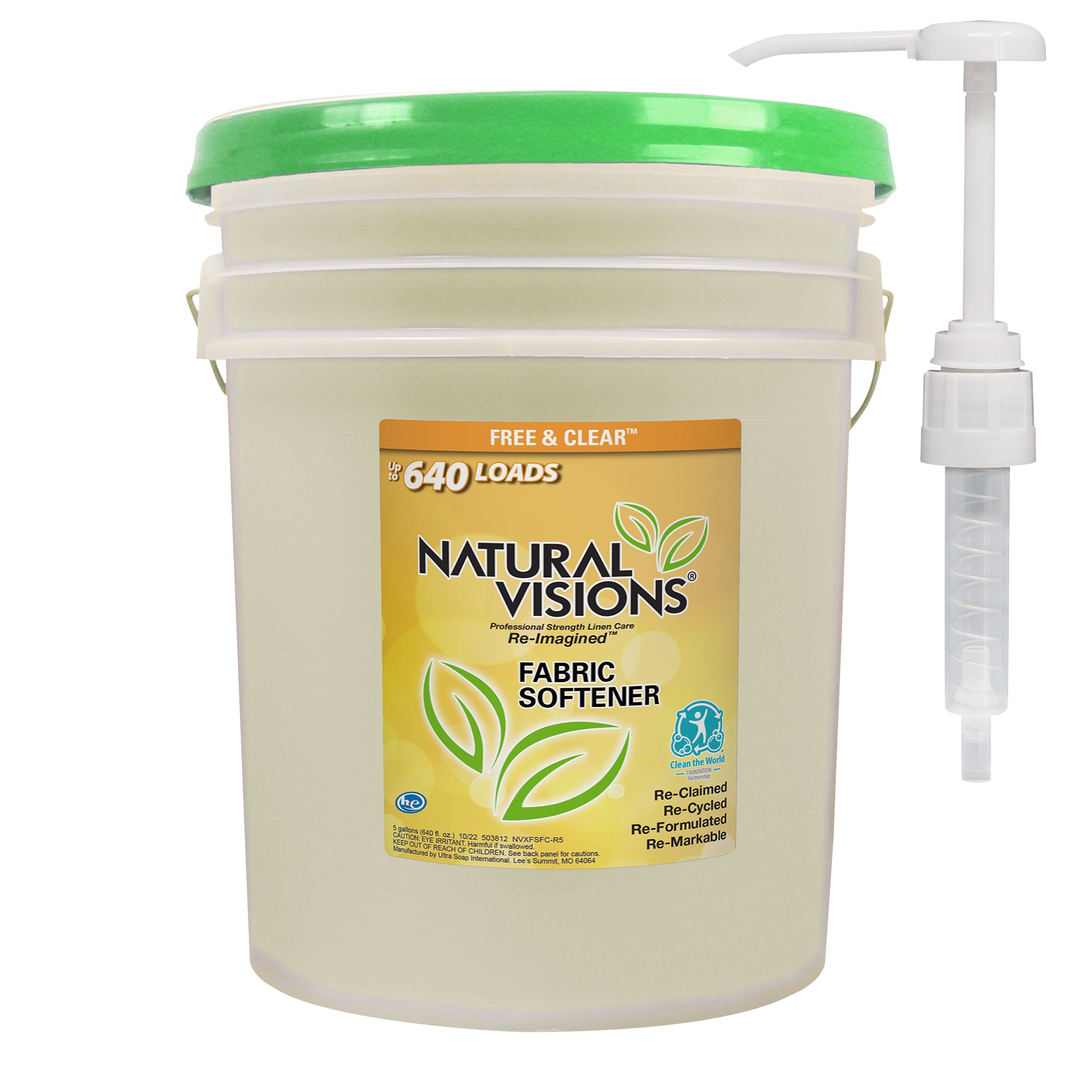 Natural Visions Free & Clear Fabric Softener Bucket - 640oz/1pk