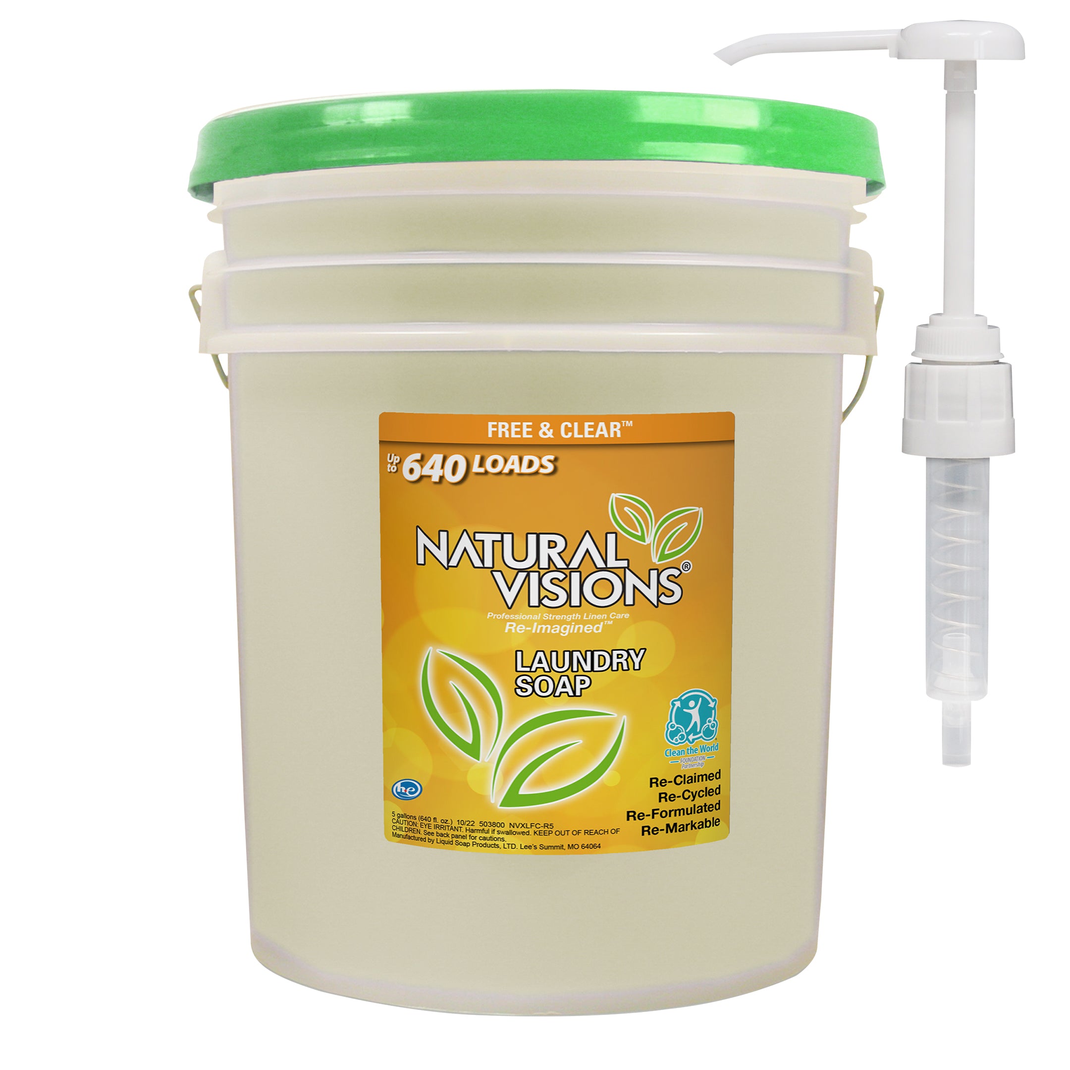Natural Visions Free & Clear Laundry Soap Bucket - 640oz/1pk